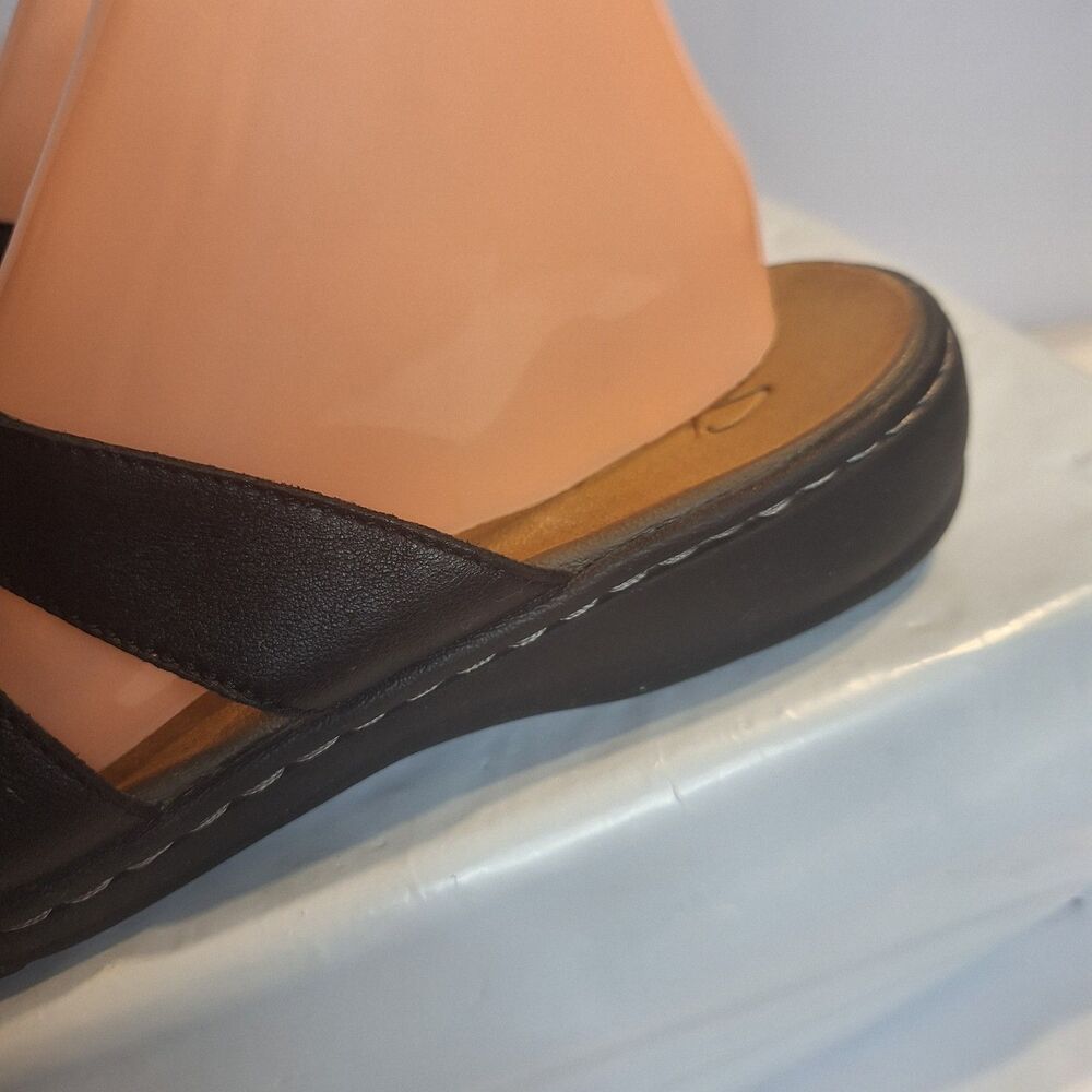 Sketchers Passenger Luxe Foam Black Leather Women's Sandals.  Size 10 - Picture 5 of 12